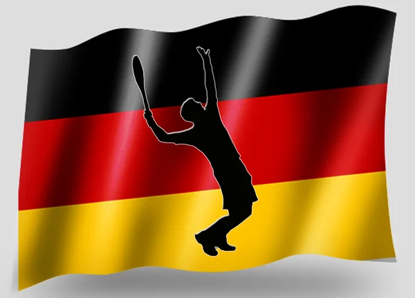 Vlajka země sportovní ikona silueta německý tenisový — Stock fotografie