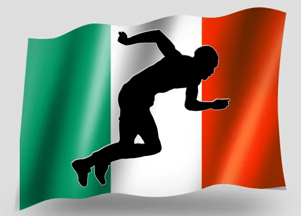 Country Flagge Sport-Ikone Silhouette irische Leichtathletik — Stockfoto