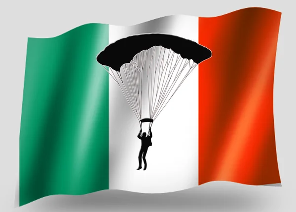 国家国旗体育图标的轮廓爱尔兰跳伞 — 图库照片