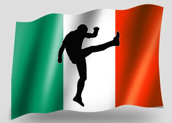 Ülke bayrağı spor simgesi siluet İrlandalı rugby yüksek kicker — Stok fotoğraf