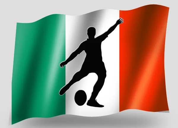 Land vlag sport pictogram silhouet Ierse rugby plaats kicker — Stockfoto