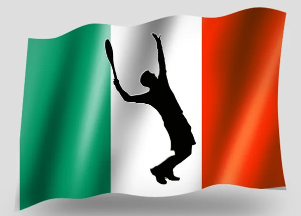 Country Flag Sport Icon Silhouette Tennis Irlandais — Photo