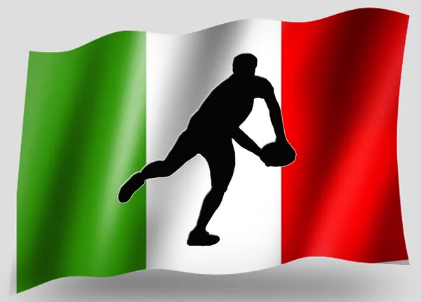 Χώρα σημαία αθλητισμού εικονίδιο σιλουέτα ιταλική ράγκμπι πέρασμα — Φωτογραφία Αρχείου