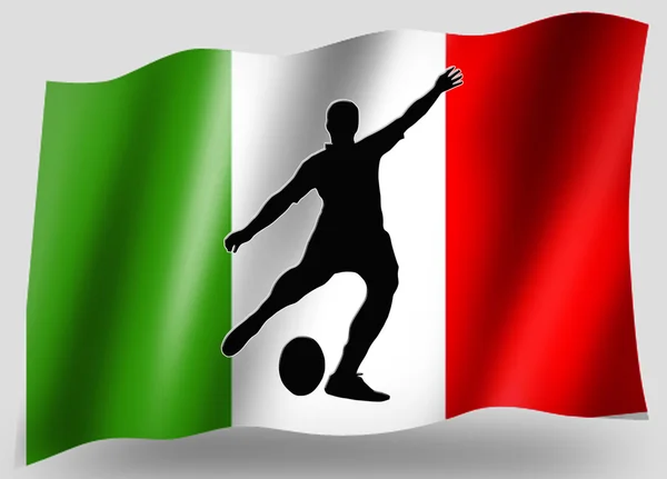 Country Flag Sport Icon Silhouette Rugby italien Place Kick — Photo