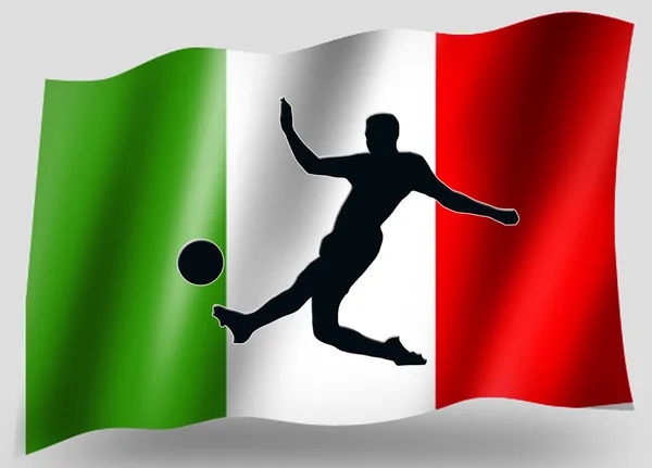 Lands flagg sport ikonen silhuett italienska fotboll — Stockfoto