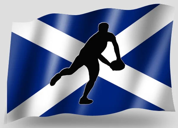Ülke bayrağı spor simgesi siluet İskoç rugby geçmek — Stok fotoğraf