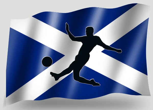 Flaga kraju sport ikony sylwetka Szkocka piłka nożna — Zdjęcie stockowe