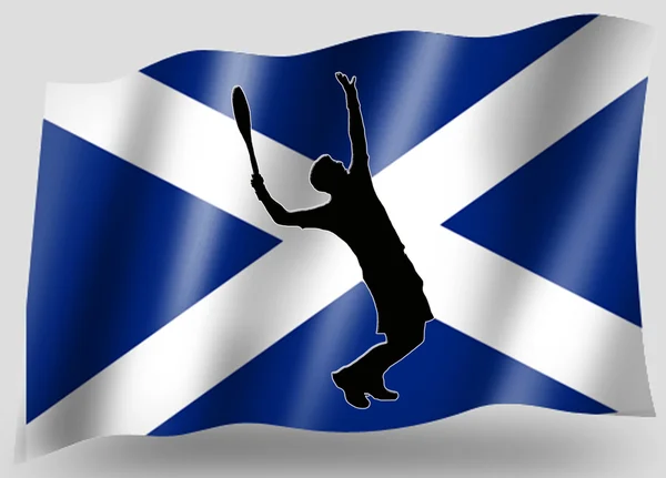 Країна Прапор Спорт Ікона силует Шотландський теніс — стокове фото