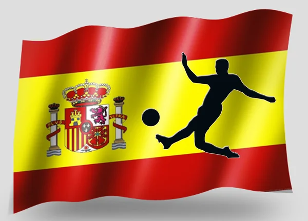 Bandera del país Deporte Icono Silueta Fútbol Español — Foto de Stock