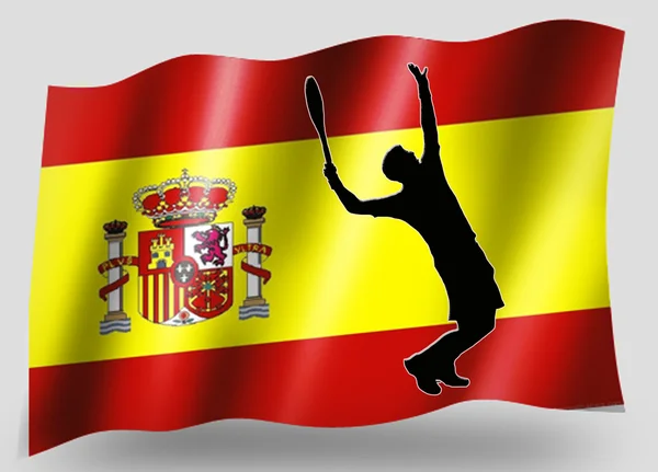 Bandera del país Deporte Icono Silueta Tenis Español —  Fotos de Stock