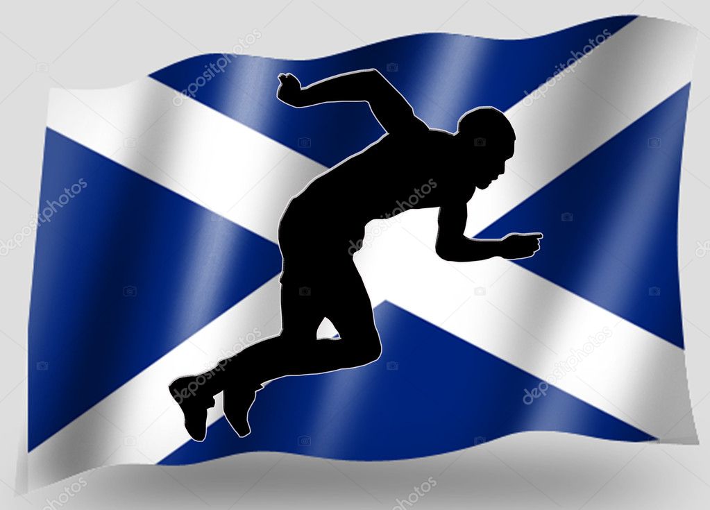 Country Flag Sport Icon Silhouette Scottish Athletics