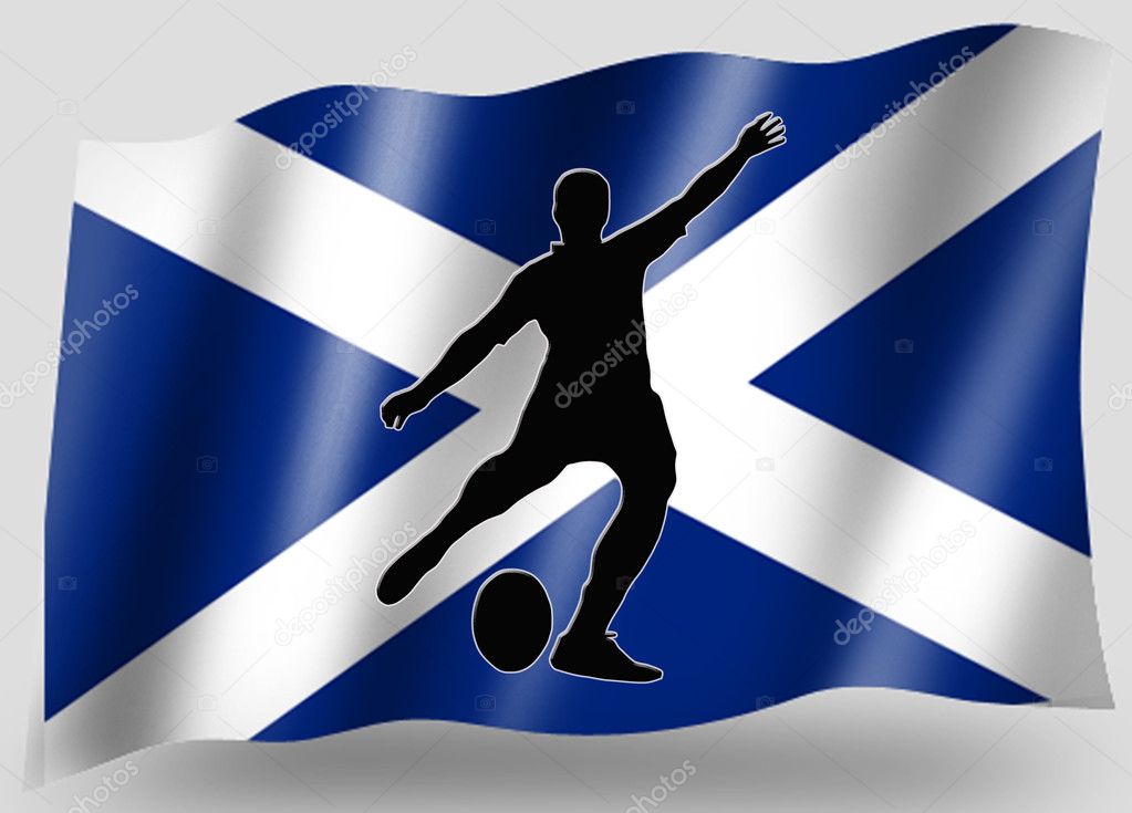 Country Flag Sport Icon Silhouette Scottish Rugby Place Kicker