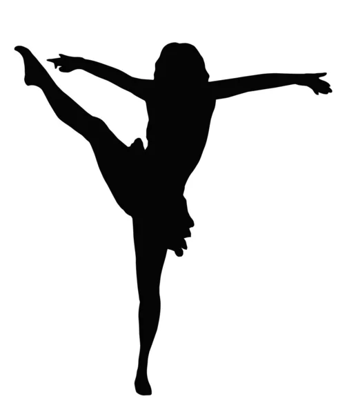 Tanzendes Mädchen hoher Kick — Stockvektor