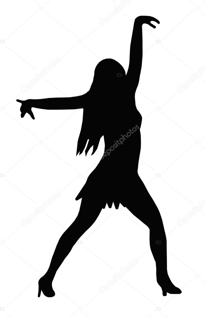 Dancing Girl Spread Arms Pose