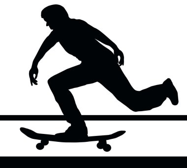 Skateboarding Building Up Speed clipart