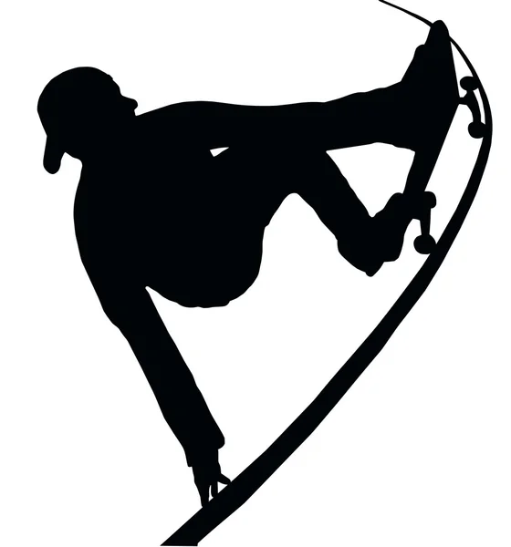 Skateboarding Vert Ramp Grab — Stock Vector