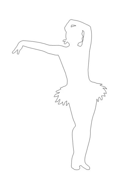 Outline Dancing Girl Offering Hand — Stock Photo, Image