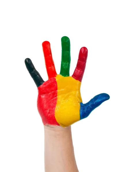 Färgade hand — Stockfoto