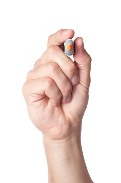 Eine Hand mit einer schwarzen Markierung — Stockfoto