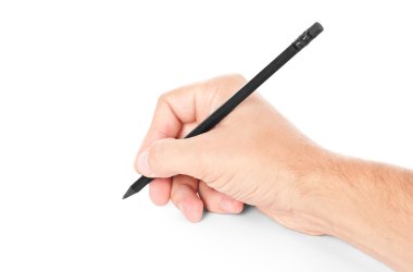 Black pencil in hand clipart