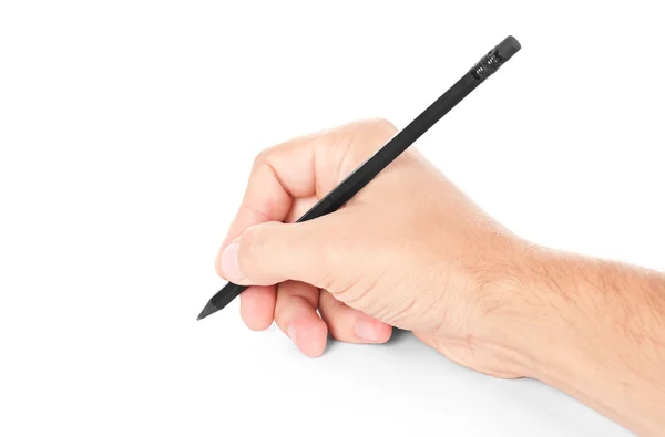 Czarny ołówek w ręku — Zdjęcie stockowe