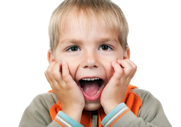 Criança expressando surpresa — Fotografia de Stock