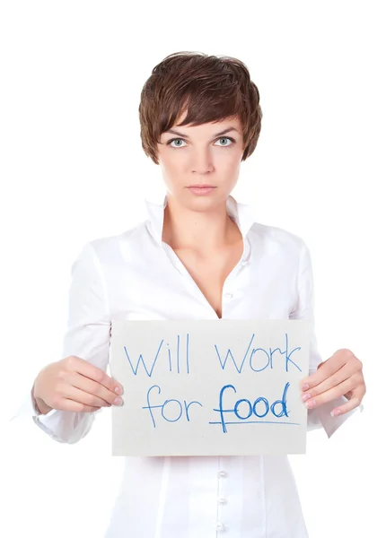 Trabalhará para a comida — Fotografia de Stock