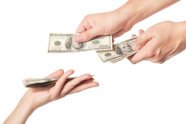 Τα χέρια, δίνοντας χρήματα — Φωτογραφία Αρχείου