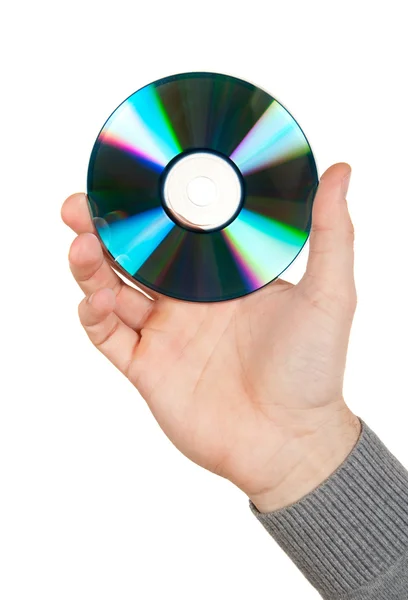 Bir bilgisayar diski tutan el — Stok fotoğraf