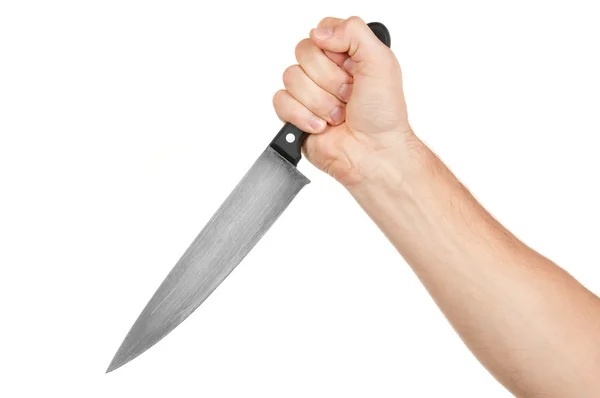 Επικεφαλής χάλυβα μαχαίρι στο χέρι — Φωτογραφία Αρχείου