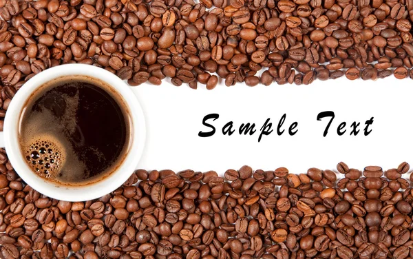 Taza de café y grano —  Fotos de Stock