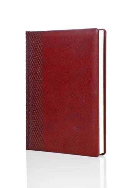 Порожня червона книга хардбек з орнаментом — стокове фото
