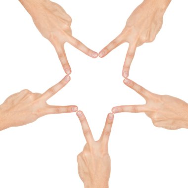 Star made of human hands clipart