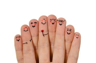 Happy group of finger smileys clipart