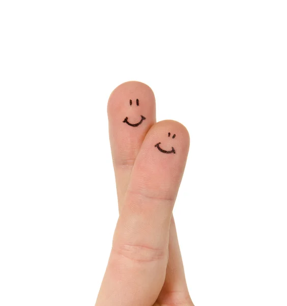 Boyalı parmak smiley — Stok fotoğraf