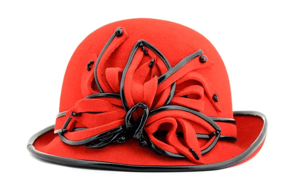 Damska czerwony kapelusz — Zdjęcie stockowe