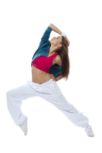 Új nagyon modern slim hip-hop stílusú nő táncol — Stock Fotó