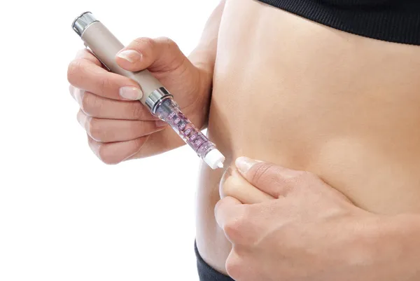Injections of insulin to blood sugar disease — Stock Photo, Image