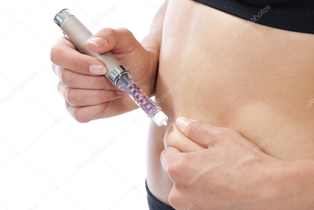 Injections of insulin to blood sugar disease