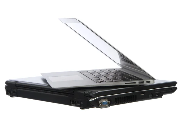 New high-speed thin silver aluminum laptop computer — Stok fotoğraf