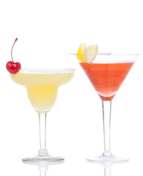 Margarita, martini cocktail, tequila sunrise, ijsthee — Stockfoto