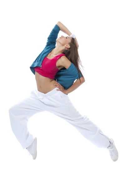 Modern slim hip-hop stílusú nő táncos break tánc — Stock Fotó