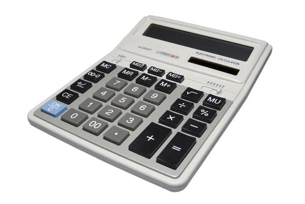 Kalkulator na białym tle na białym tle ze ścieżką przycinającą. — Zdjęcie stockowe