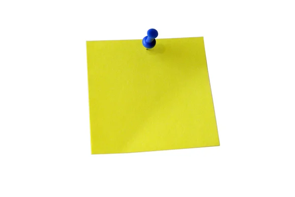 Note paper. Yellow sticky note. Clipping path. — Stock Photo, Image