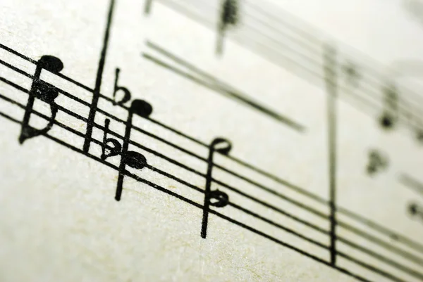 Closeup of musical sheet. Old paper. — Stockfoto