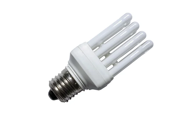 Люмінесцентна лампа ізольована на білому тлі . — стокове фото