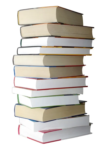 Stos książek odizolowanych na białym tle. — Zdjęcie stockowe