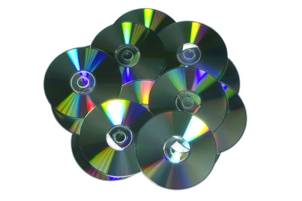 Stack di dischi registrabili isolati su sfondo bianco . — Foto Stock