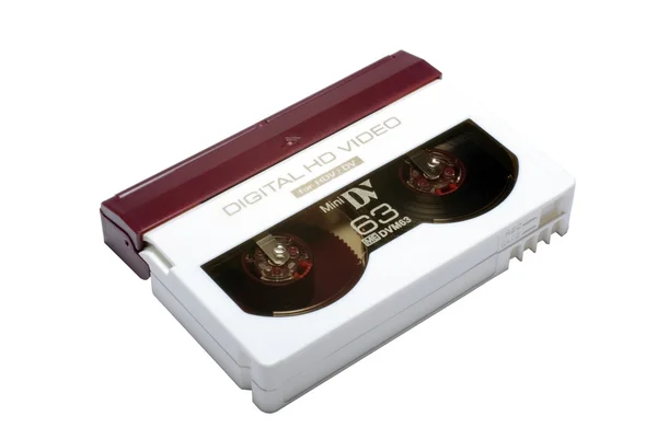 Digitale HD-Videokassette isoliert auf weißem Hintergrund. — Stockfoto