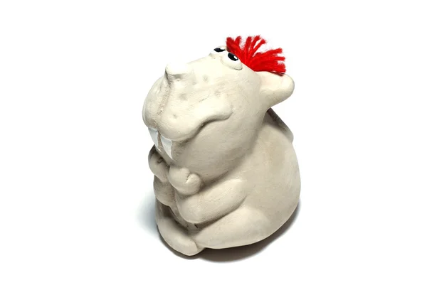 Giocattolo del mouse in ceramica isolato su sfondo bianco . — Foto Stock